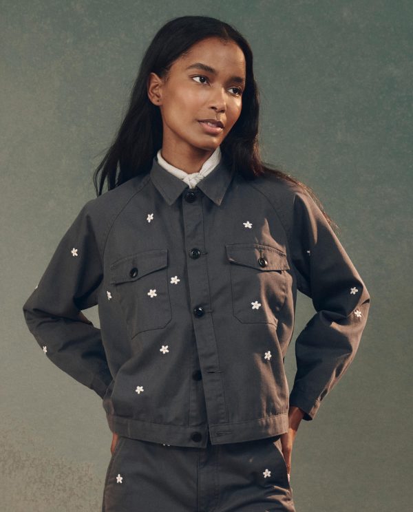The Garage Jacket with Daisy Embroidery.