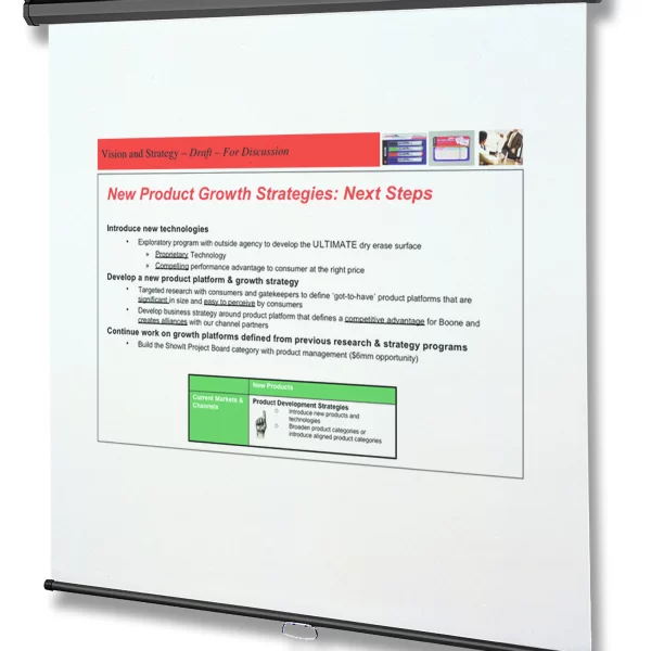 Quartet 684S 84 in. x 84 in. Wall or Ceiling Projection Screen – White Matte Finish